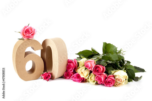 Age in figures on a bed of roses