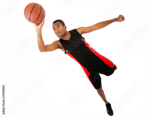 Basketball player isolated in white background