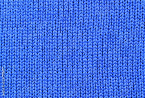 Background - closeup of blue knitted cotton textile