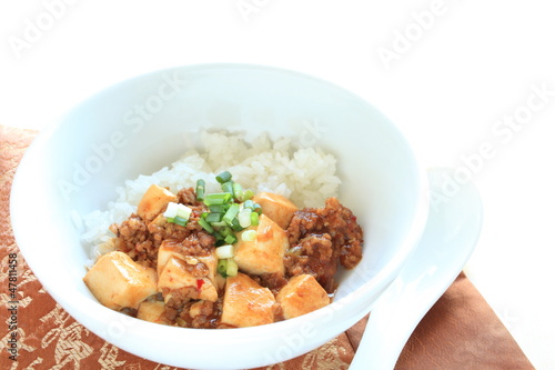 chinese cuisine, Mapo Tofu on rice
