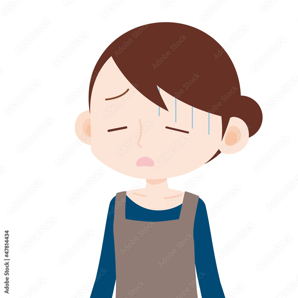 エプロンの女性 上半身 青ざめる Stock Illustration Adobe Stock