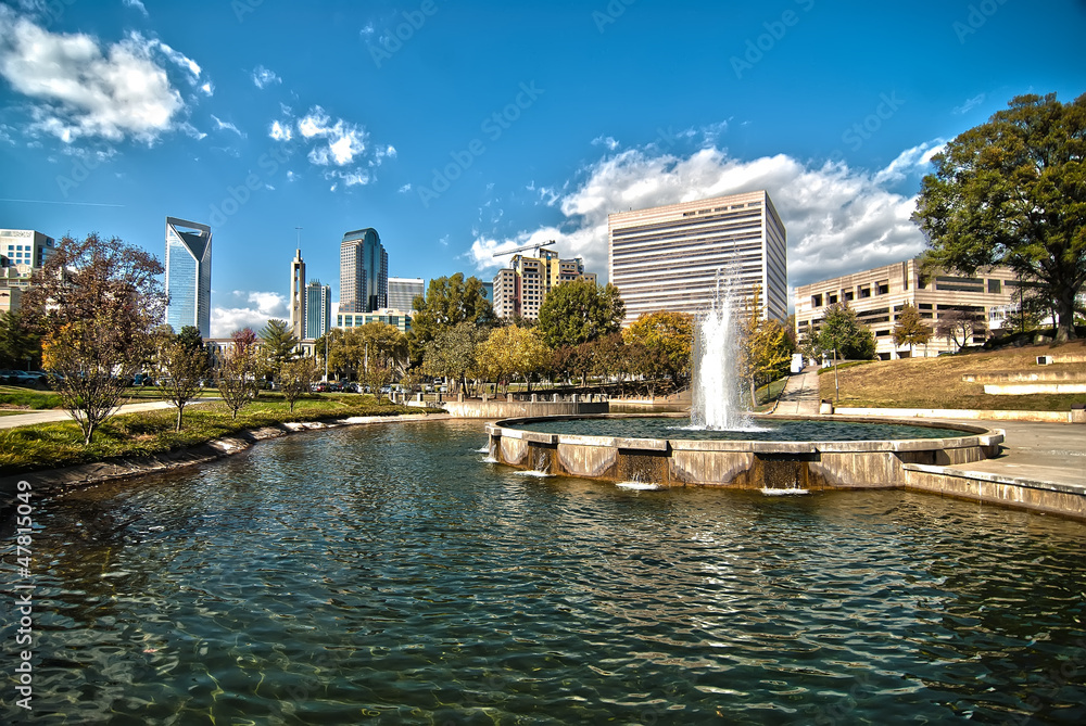 Obraz premium Skyline of Uptown Charlotte, North Carolina.