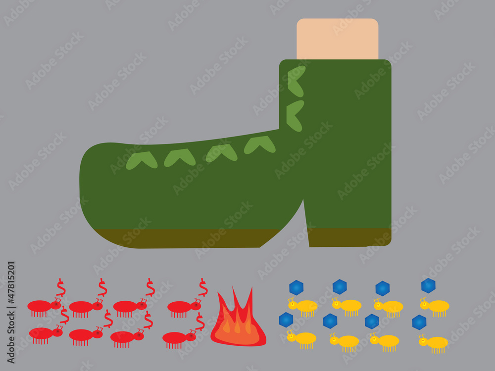 Naklejka premium Vector of ant war