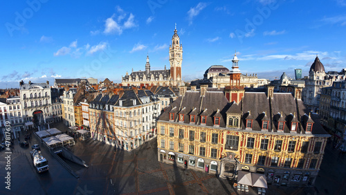Vue aérienne du centre ville de Lille