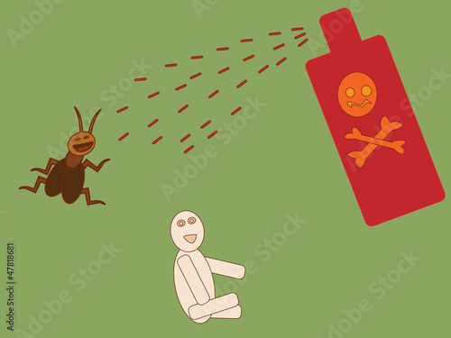 Vector of insecticide spray to kill