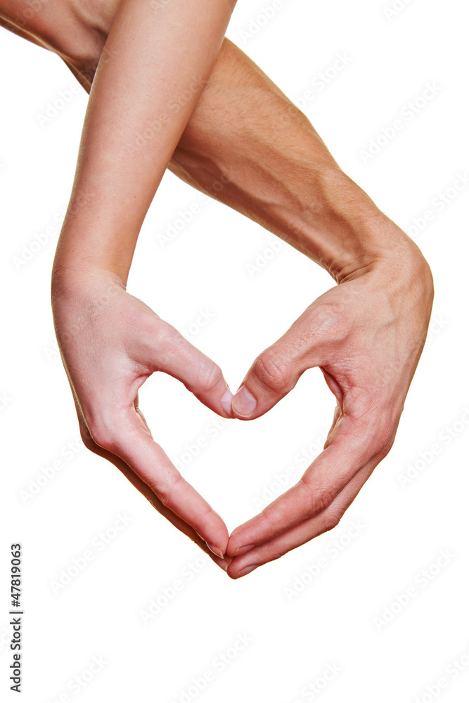 Fototapeta premium Zwei Hände bilden ein Herz