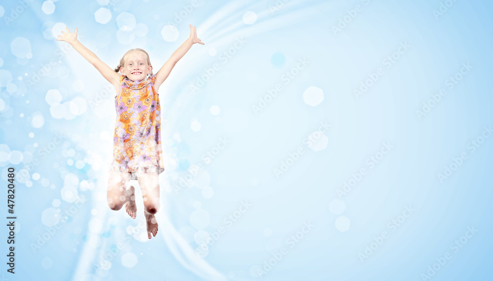 happy kid jumping