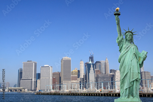 Manhattan Skyline and The Statue of Liberty, New York City
