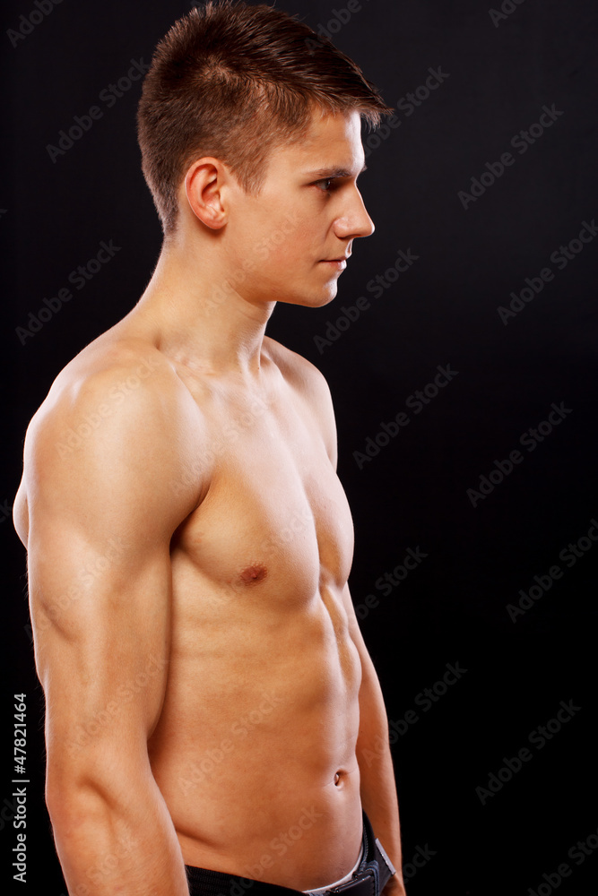 Handsome guy with sexy and naked torso Handsome guy with sexy and naked torso