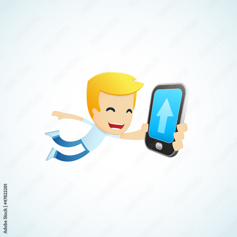 set of illustrations with funny cartoon casual character in set of illustrations with funny cartoon casual character in