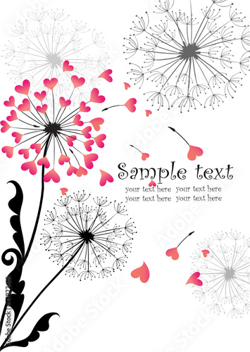 Valentine card with dandelion