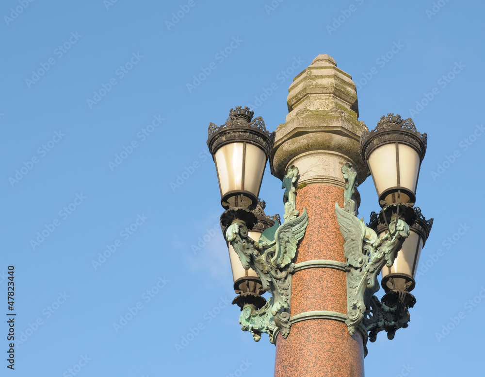 Beautiful classic lantern in Belgian city Verviers
