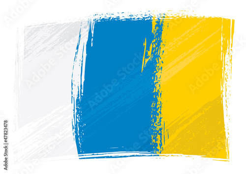 Grunge Canary Islands flag