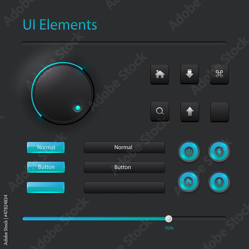 Vector modern user interface elements set