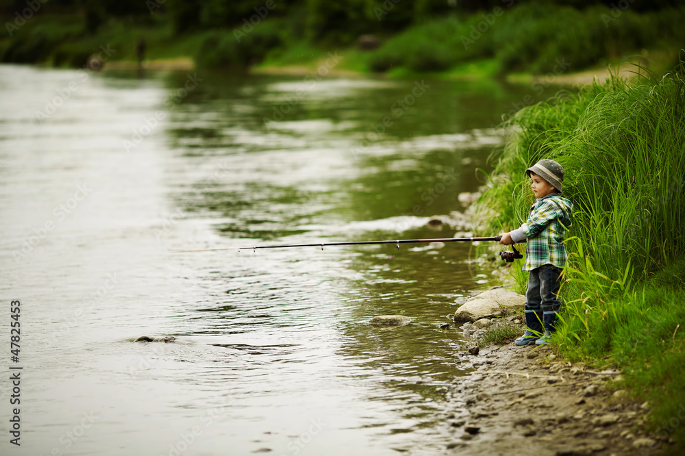 photo of little boy fishing photo of little boy fishing