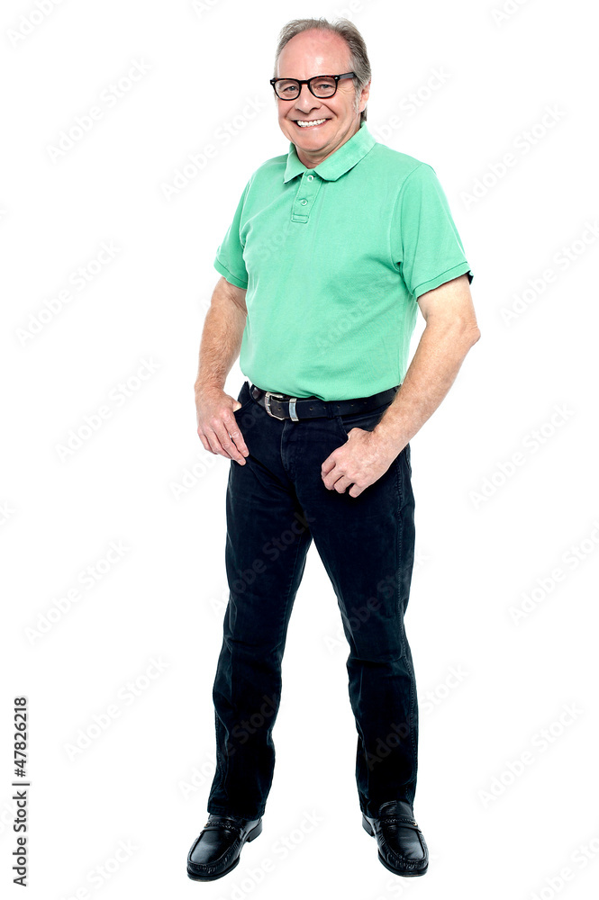 Handsome senior male citizen posing in style Handsome senior male citizen posing in style