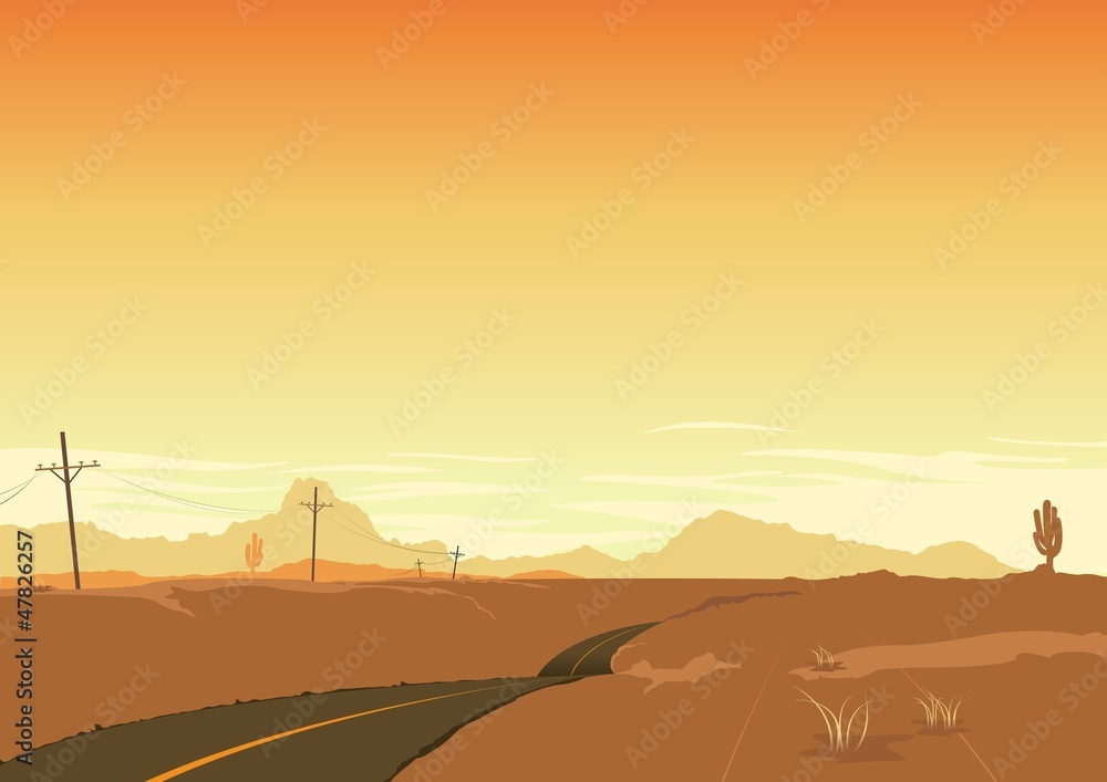 Fototapeta premium Desert Landscape Poster Background