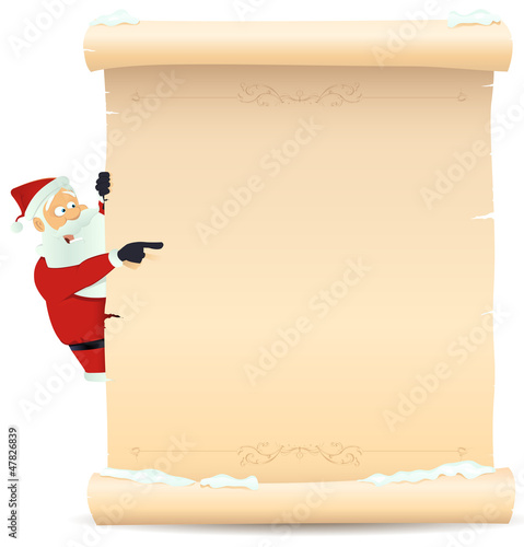 Santa Pointing Christmas List