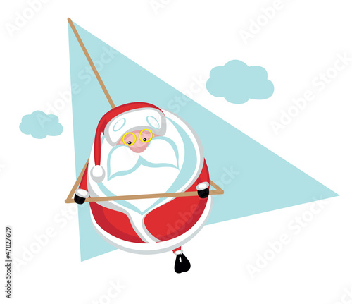 Extreme Santa hang gliding