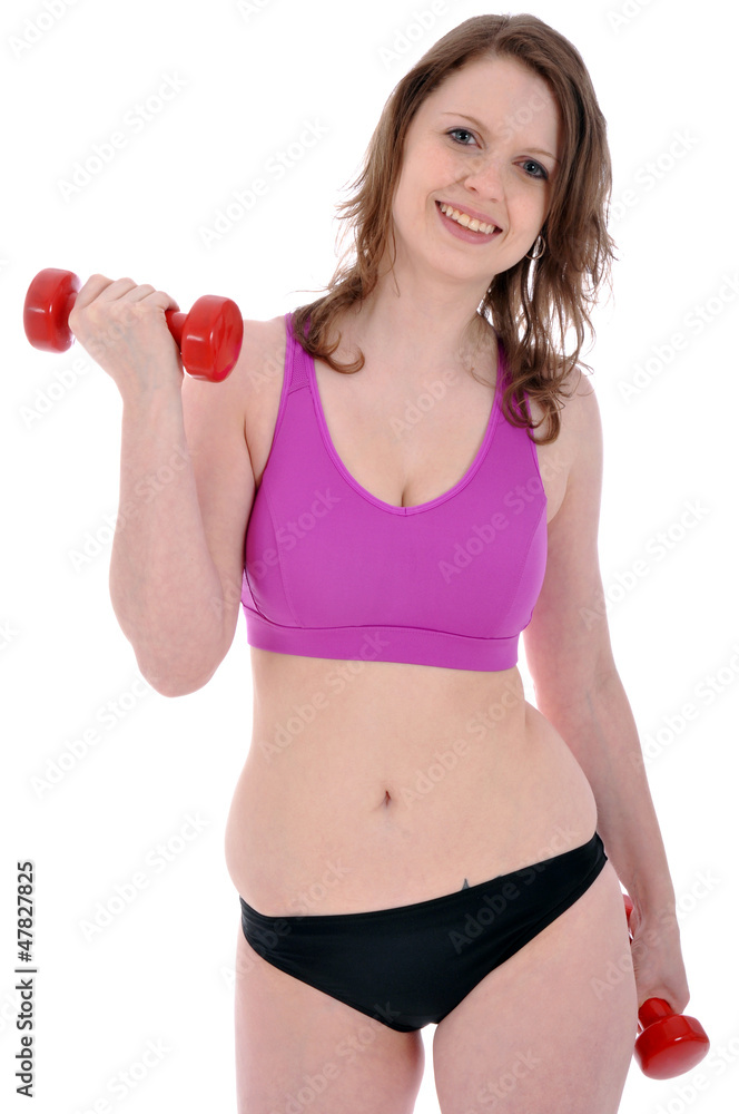 Junge Frau beim Hanteltraining Junge Frau beim Hanteltraining