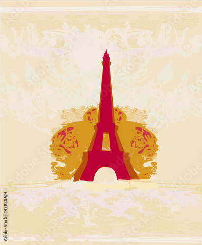 Eiffel tower artistic background. Vector illustration.