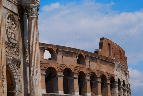 The Coliseum amphitheatre in Rome Italy