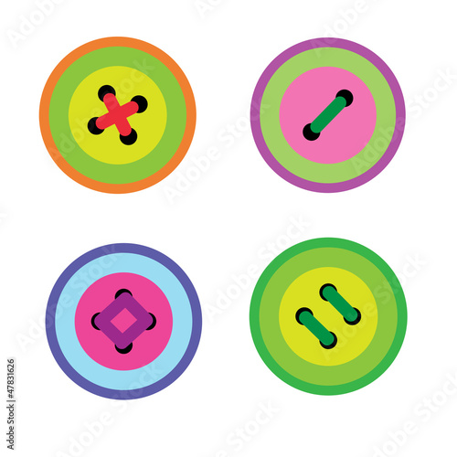 Pack of colored buttons