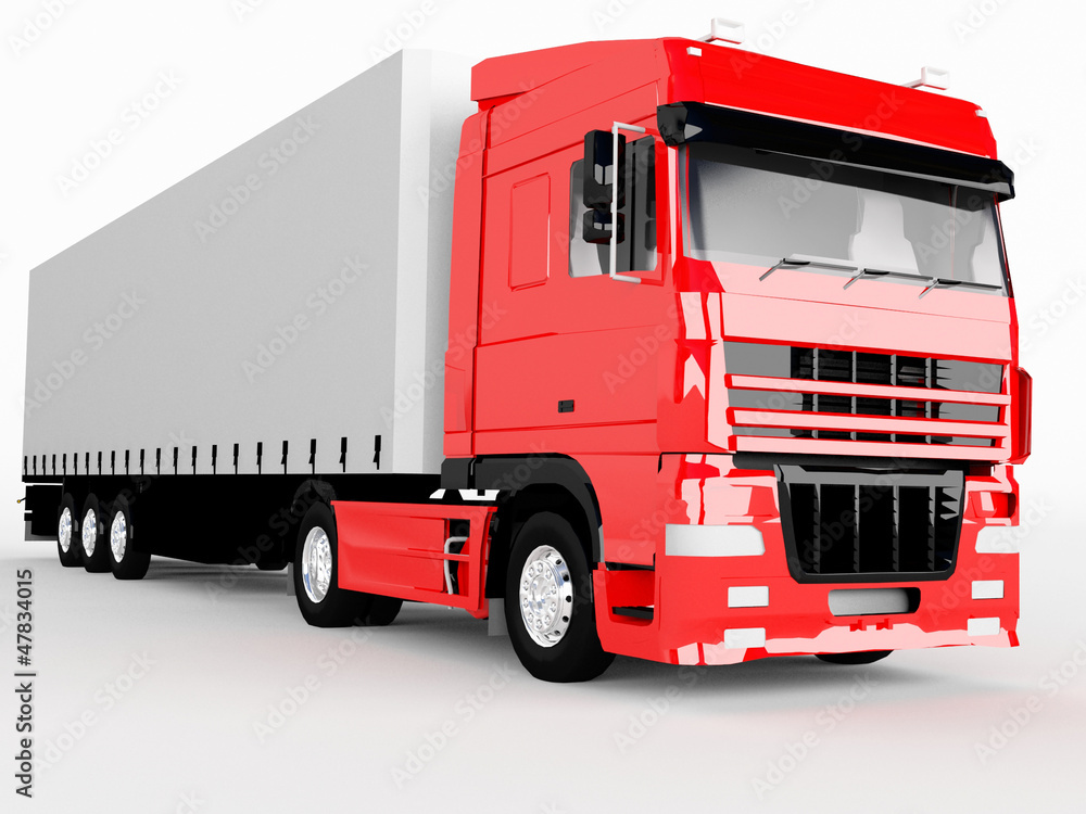 red truck isolated on white red truck isolated on white