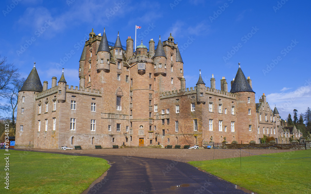 castle of Glamis in the highlands of Scotland castle of Glamis in the highlands of Scotland
