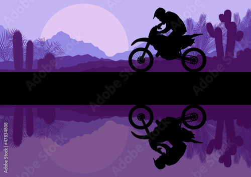 Motorbike riders motorcycle silhouette