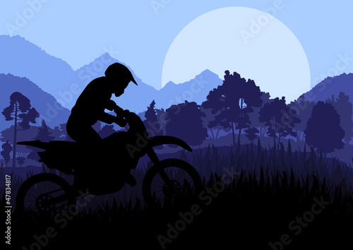 Motorbike riders motorcycle silhouette