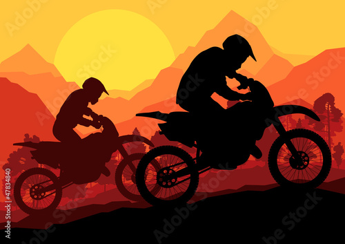Motorbike riders motorcycle silhouette