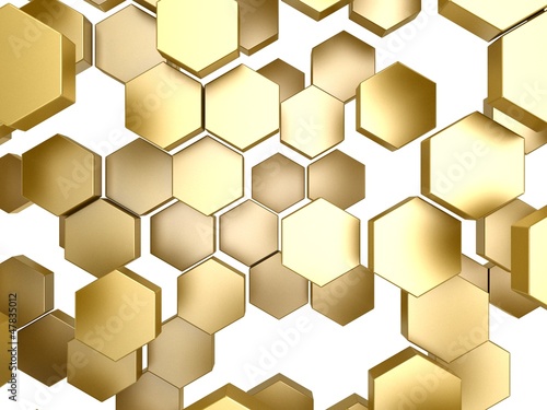 Fototapeta Naklejka Na Ścianę i Meble -   3D gold honeycomb pattern background