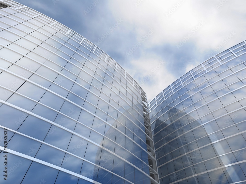 Skyscrapers cloudscape background. Skyscrapers cloudscape background.