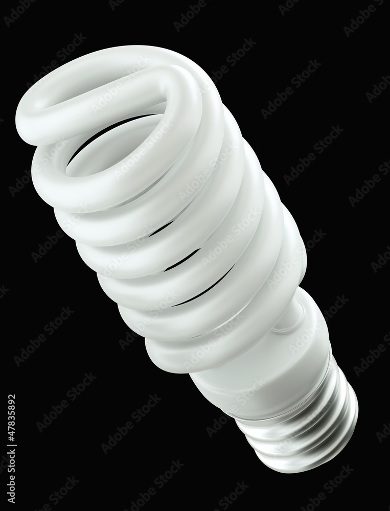 Energy efficiency: spiral light bulb isolated Energy efficiency: spiral light bulb isolated
