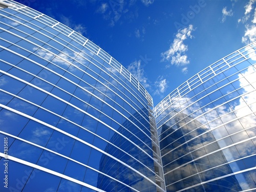 Skyscrapers cloudscape background.