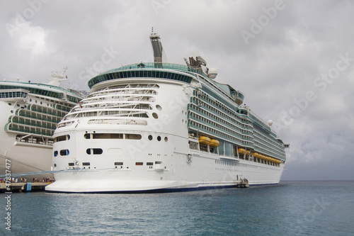 Two Luxury Cruise Ships Under Cloudy Sky © dbvirago