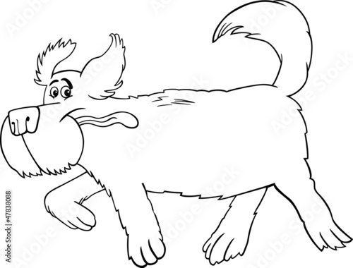 Running sheepdog cartoon for coloring