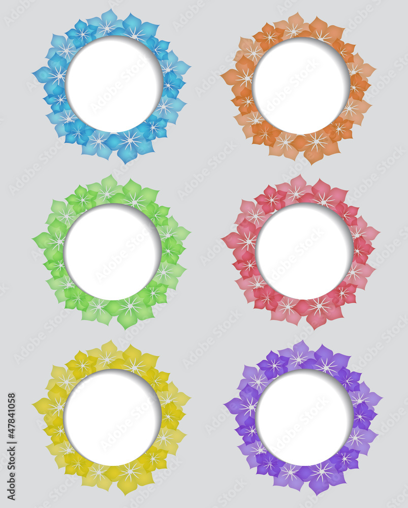 frame with abstract flowers frame with abstract flowers