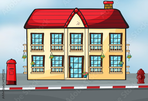 A house and a mailbox