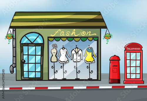 A fashion store and a callbox