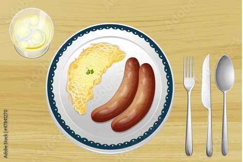 Sausages and spaetzle