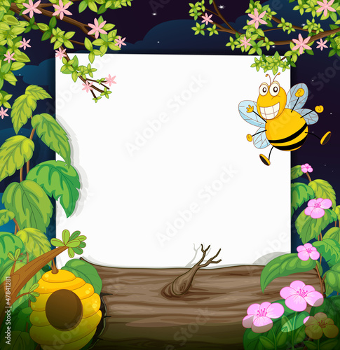 A bee and a white board