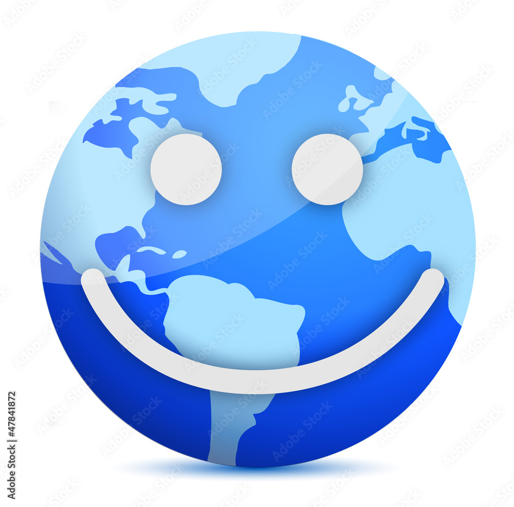 smiling Earth globe smiling Earth globe