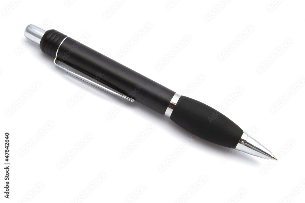 Black ballpoint pen isolated Black ballpoint pen isolated