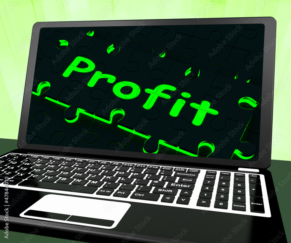 Profit On Laptop Shows Profitable Earns Profit On Laptop Shows Profitable Earns