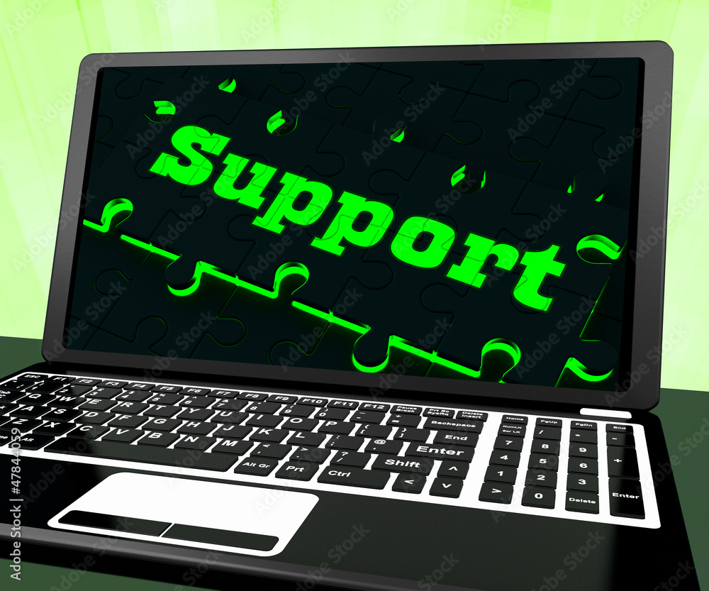 Support On Laptop Shows Online Support Support On Laptop Shows Online Support
