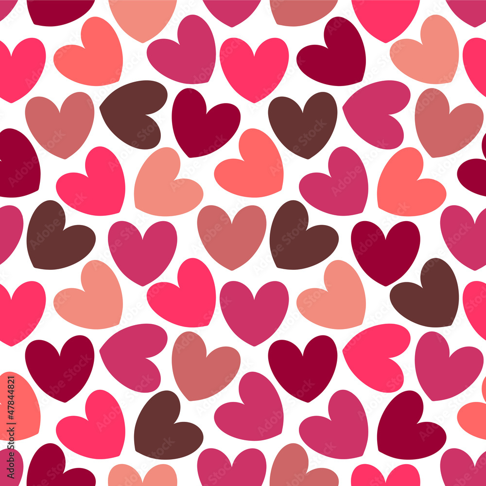 Beautiful romantic seamless pattern with hearts