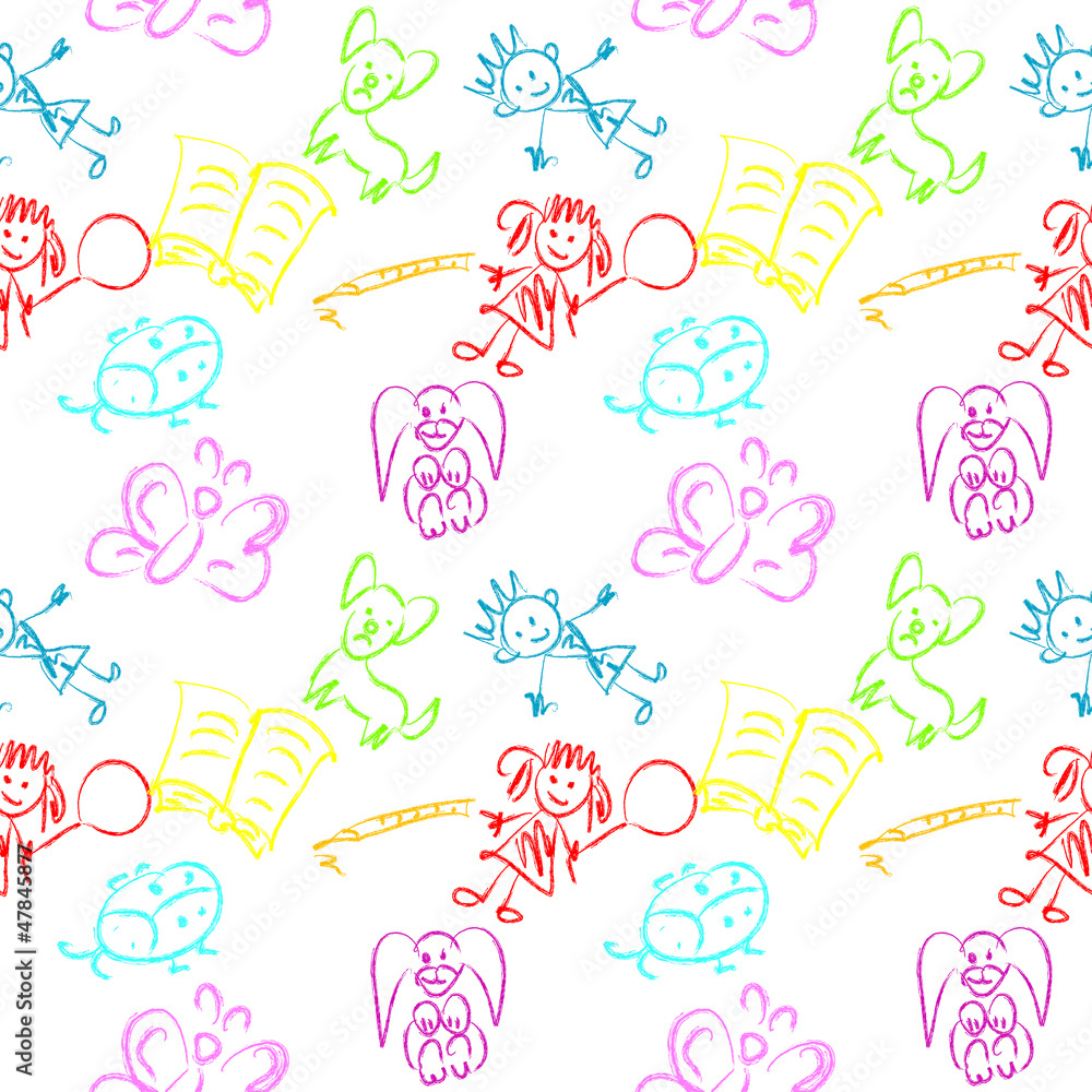 Colored doodles seamless pattern Colored doodles seamless pattern