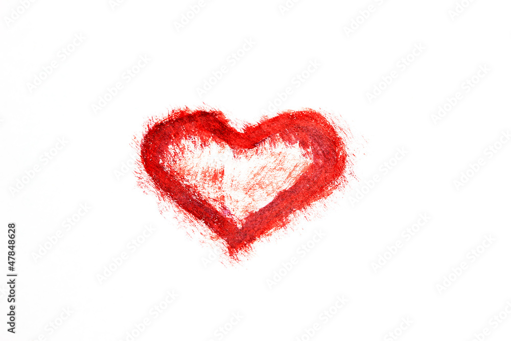 Painted red grunge heart